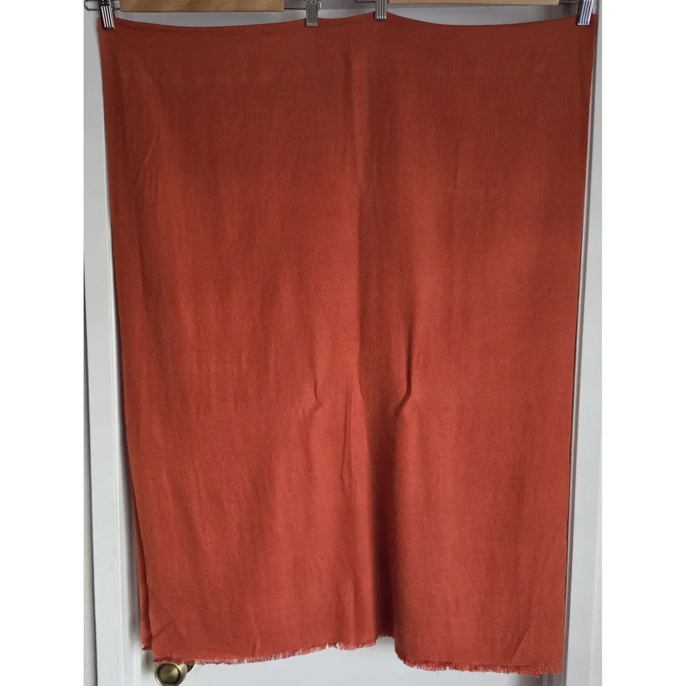 Kate Kanon Women's Rectangle Scarf Orange Cashmere Silk Blend Nepal 98in‎